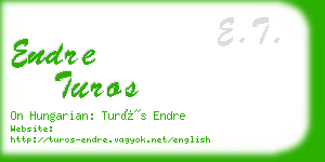 endre turos business card